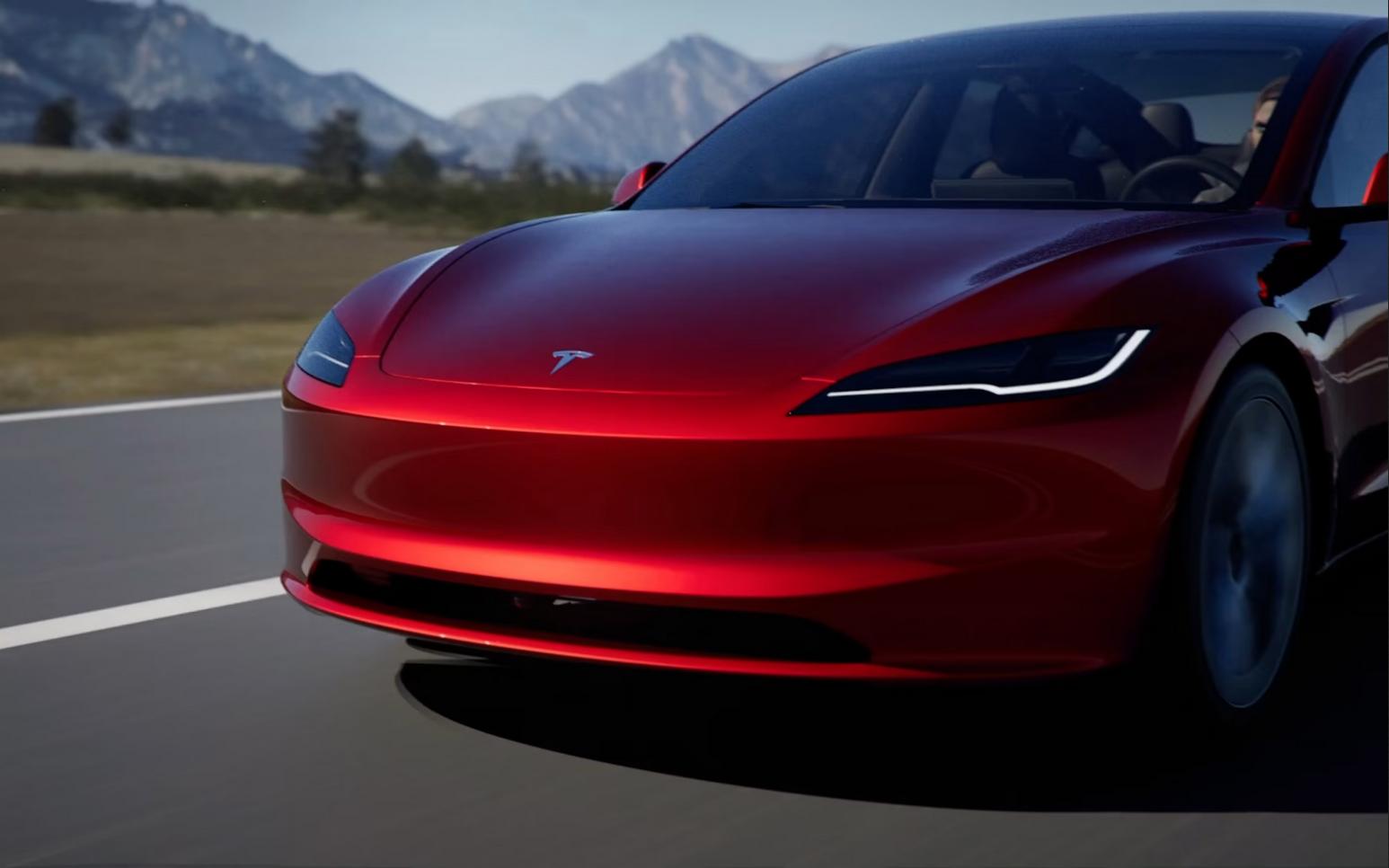 Tesla lanceert officieel nieuwe Model 3 'Highland' refresh met scherp