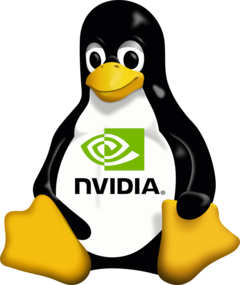 Nvidia-stuurprogramma&#039;s op Linux maken nu standaard gebruik van open-source GPU-kernelmodules. (Afbeeldingsbron: Nvidia-logo en Tux, Wikimedia Commons)