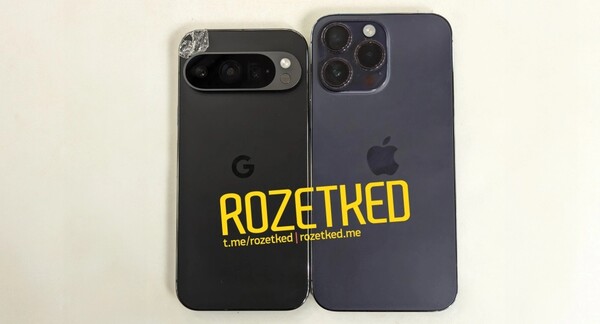 Pixel 9 Pro naast een iPhone Pro Max. Eindelijk hoeven liefhebbers van kleinere telefoons niet langer in te leveren op functies. (Bron: Rozetked)