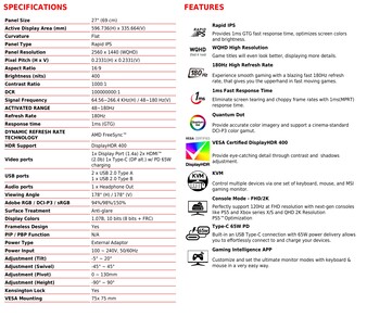 MSI MAG 274QRF QD E2: Specificaties