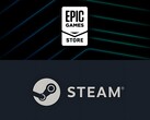 Epic Games Store-logo boven Steam-logo (bron: Epic Games, Steam met bewerkingen)