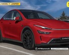 Model Y Juniper vernieuwd concept render (Afbeelding bron: NYMammoth/YT)