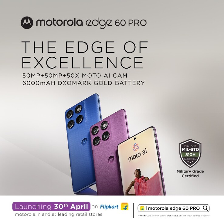 De nieuwe lanceringsposter van de Edge 60 Pro. (Bron: Motorola IN)