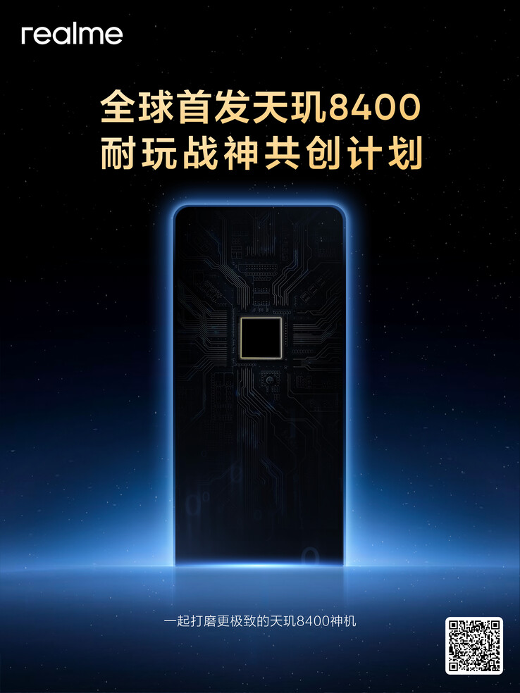 Realme's allereerste Dimensity 8400 teaser. (Bron: Realme via Weibo)