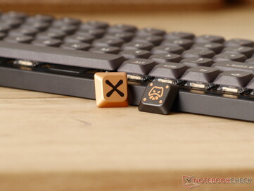 Bij de Magi65 Pro worden twee metalen accentkeycaps geleverd.