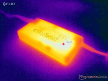 AC-adapter bereikt iets meer dan 40 C bij zware belastingen