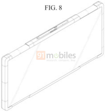 Samsung schetst zijn nieuwste ontwikkelingen op het gebied van uitschuifbare tabletontwerpen. (Bron: Samsung via USPTO)