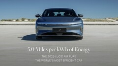 De nieuwe Lucid Air legt 420 mijl af met een 84 kWh batterij (Afbeelding bron: Lucid)