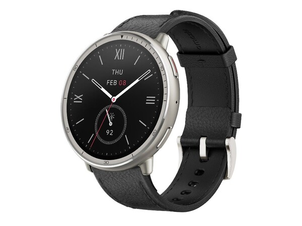 De Amazfit Active 2 Premium Edition heeft saffierglasbescherming en lederen bandjes. (Afbeeldingsbron: Amazfit)