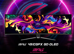 De MPG 491CQPX is een van de vele QD-OLED gaming monitoren die MIS deze zomer heeft aangekondigd. (Afbeeldingsbron: MSI)