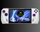 Xbox handheld console met PS5 logo (Afbeelding bron:, Asus, Microsoft Xbox Gaming, Sony PlayStation)