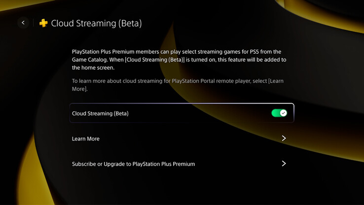 Cloud Streaming (Beta) is momenteel een dure optie voor de PlayStation Portal. (Afbeeldingsbron: Sony)