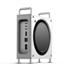 De Zeera Macforge-behuizing voor de M4 Mac Mini is ontworpen als een Mac Pro. (Afbeeldingsbron: Zeera)