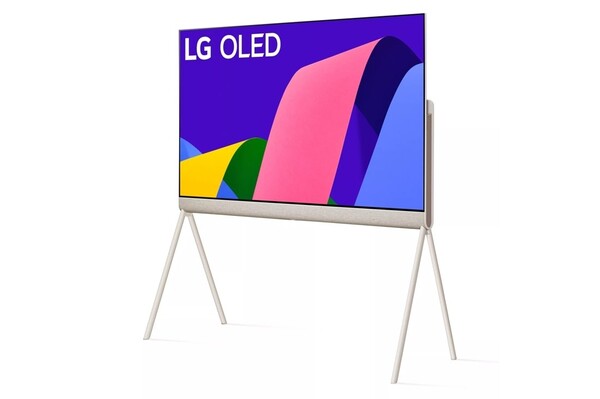 De LG OLED Posé Smart Lifestyle TV staat op een stevige standaard. (Afbeeldingsbron: LG)