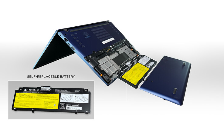 De vervangbare batterij van de laptop (Afbeelding bron: Dynabook)