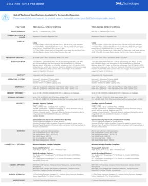 Dell Pro 13 Premium en Dell Pro 14 Premium: Specificaties. (Afbeelding Bron: Dell)