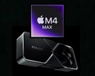 Applem4 Max gaat de strijd aan met de RTX 4070 Desktop GPU in de Blender-benchmark. (Afbeeldingsbron: Apple, Nvidia)