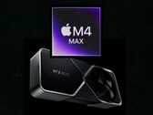 Applem4 Max gaat de strijd aan met de RTX 4070 Desktop GPU in de Blender-benchmark. (Afbeeldingsbron: Apple, Nvidia)