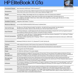 HP EliteBook X G1a: Specificaties