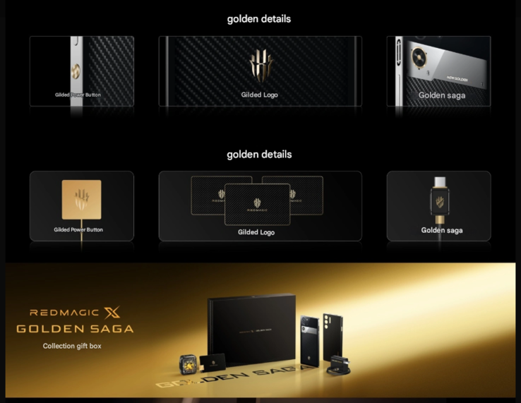 Enkele exclusieve kenmerken van de Nubia RedMagic X Golden Saga Limited Edition. (Afbeeldingsbron: IT Home - machinaal uit het Chinees vertaald)