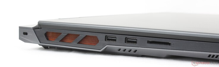 Links: Kensington-slot, 2x USB-A 3.2 Gen. 1, SD-kaartlezer