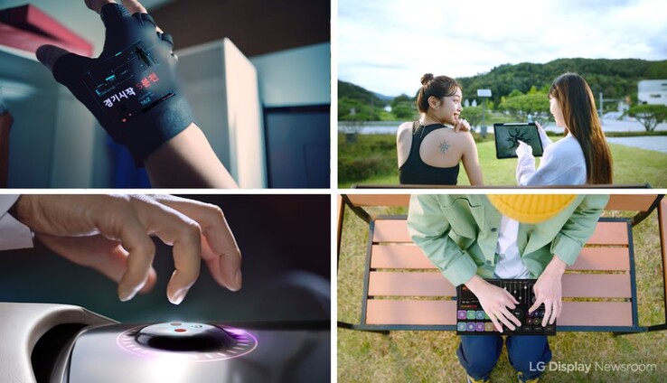 LG Display denkt dat LG Stretchable displays gebruikt zullen worden voor wearables en computerapparatuur. (Afbeeldingsbron: LG Display)