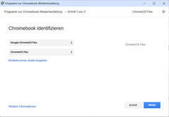 "Google ChromeOS Flex" moet worden geselecteerd.