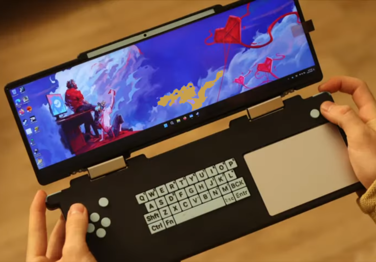 YouTuber bouwt ultrabrede gaming-handheld DS Deck van oude Lenovo Yoga-laptop