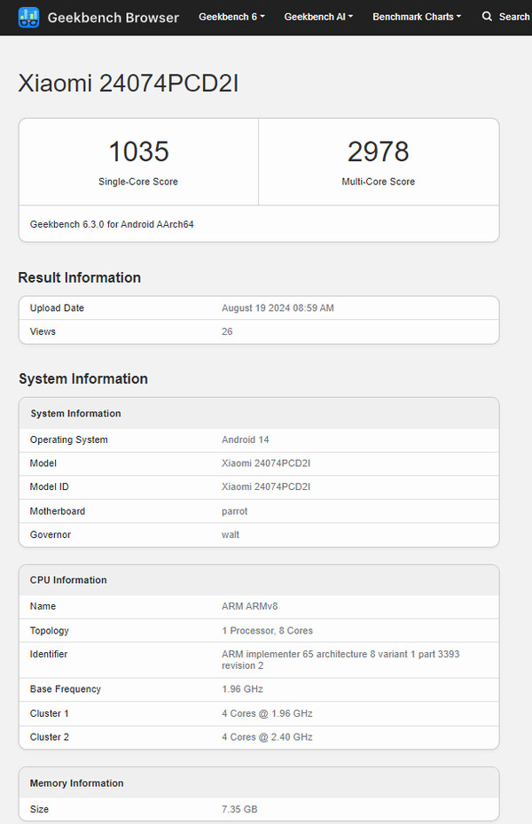 (Afbeeldingsbron: Geekbench)