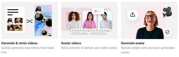 Na het aanleveren van videoclips of scripts kan de TikTok Symphony Creative Studio automatisch door AI gegenereerde videomixen of door AI avatars gesproken scriptvideo's maken. (Afbeeldingsbron: TikTok)