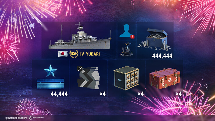 Items in de World of Warships - Anniversary Party Favor DLC (Afbeeldingsbron: Epic Games Store)