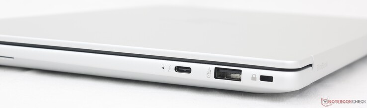 Rechts: USB-C Thunderbolt 4 met DisplayPort 2.1 + Power Delivery (40 Gbps), USB-A (10 Gbps), Beveiligingsslot