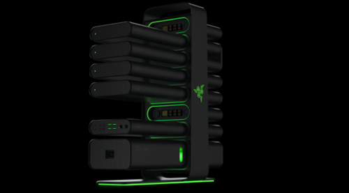 Razer's Project Christine was een modulair framework dat eenvoudige integratie van CPU, GPU en HDD mogelijk maakte (Bron: Razer)