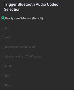 Beschikbare Bluetooth-audiocodecs