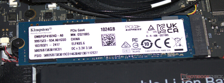 Een PCIe 4 SSD dient als de systeemschijf.