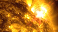 Piekperiode zonnevlammen bedreigt GPS, satellieten, vluchten, elektriciteitsnetten en elektronische apparaten wereldwijd. (Bron: NASA/SDO)