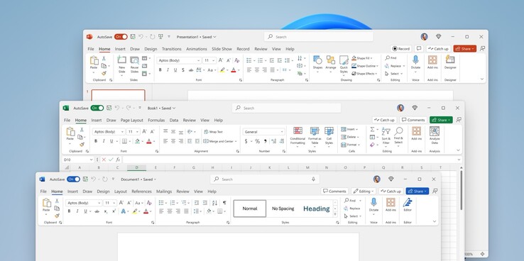 Microsoft Office 2024 heeft een überarbeitetes ontwerp.