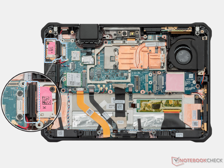 Latitude 7030 Rugged Extreme internals (Bron: Dell)