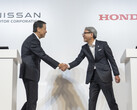 CEO van Nissan, Makoto Uchida, en CEO van Honda, Toshihiro Mibe. (Afbeeldingsbron: Nissan)