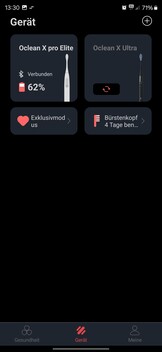 De exacte laadstatus van de Oclean X Pro Elite is alleen beschikbaar in de app.