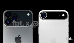 De iPhone 17 Pro (links) krijgt naar verluidt een aluminium frame, terwijl de iPhone 17 Air (rechts) naar verwachting een titanium frame krijgt. (Afbeeldingsbron: FrontPageTech)