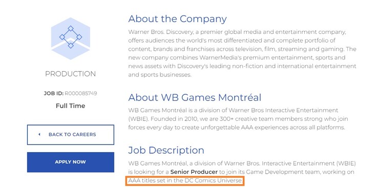 (Afbeelding bron: WB Games Montréal Jobs)