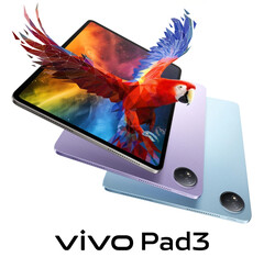 Vivo heeft de Pad3 gemaakt in de kleuren Cold Star Grey, Spring Tide Blue en Thin Purple met een optioneel toetsenborddock. (Afbeeldingsbron: Vivo)