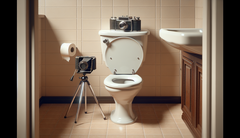 De Amerikaanse start-up Thorne heeft een AI-ondersteunde toiletcamera ontwikkeld die uitwerpselen fotografeert en op basis daarvan de darmgezondheid beoordeelt. (Afbeeldingsbron: DallE 3)