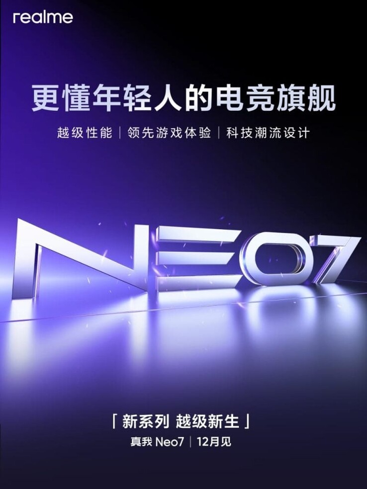 Officiële poster van de Realme Neo 7. (Afb. bron: Weibo)