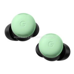 De Pixel Buds Pro 2 in de bekende &#039;Wintergreen&#039; kleurstelling. (Afbeeldingsbron: @OnLeaks &amp;amp; Android Headlines)