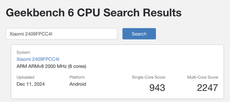 (Afbeeldingsbron: Geekbench)