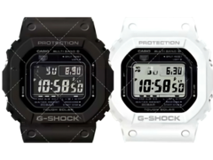 De zwarte Casio GW-5000HS-1 en de witte Casio GW-5000HS-7 horloges. (Afbeelding bron: Great G-Shock World - upscalen met AI) 