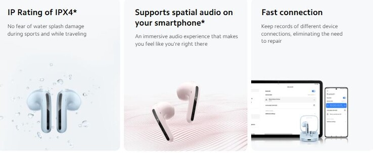 IPX4-certificering is beschikbaar, er wordt geadverteerd met Spatial Audio (Afbeeldingsbron: Xiaomi)