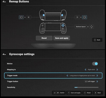 Gamers kunnen de knoppen van de controller opnieuw toewijzen en de gyroscoopinstellingen aanpassen. (Afbeeldingsbron: Abxylute)